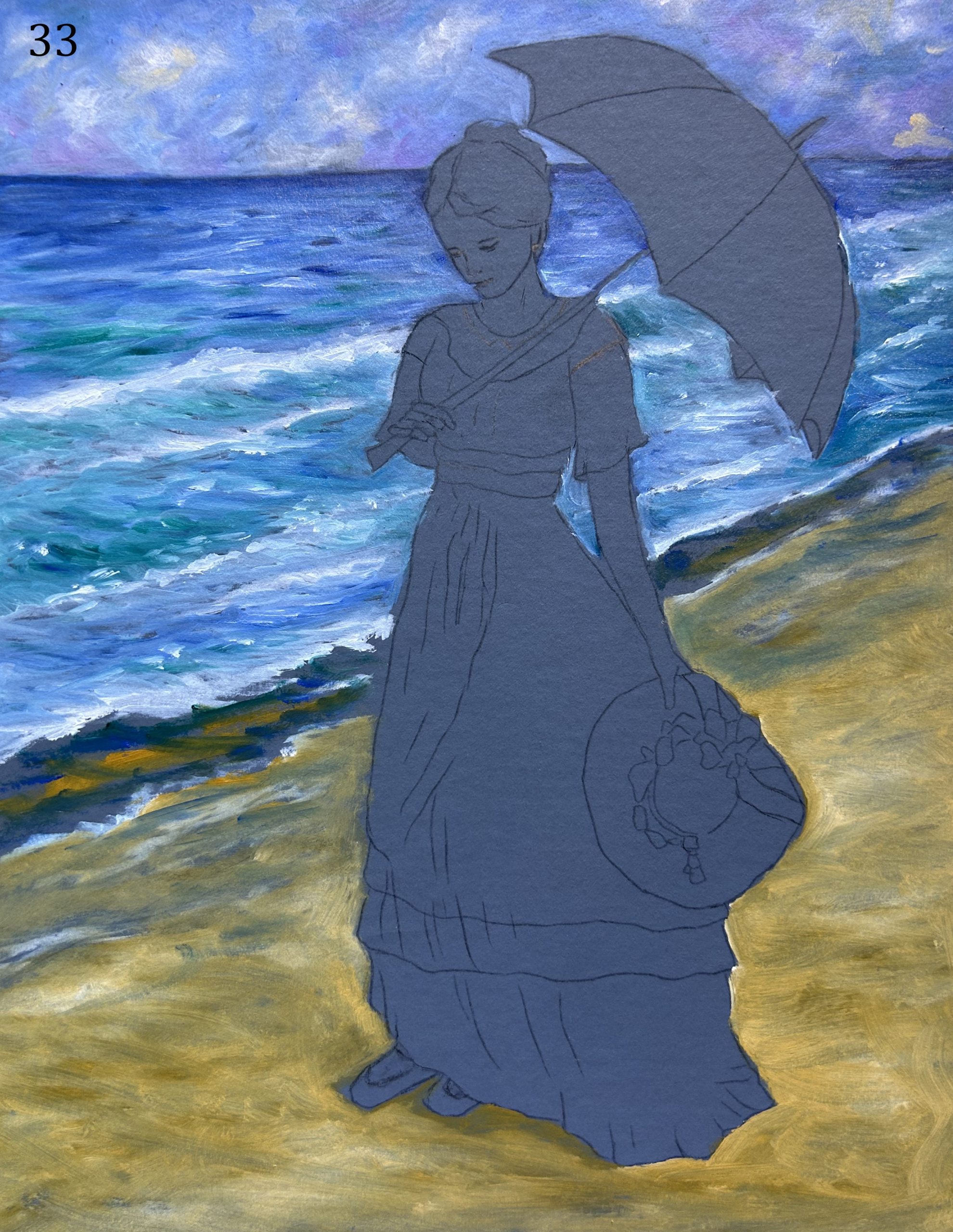 Óleo - Técnica Impresionista Iluminista: Estilo Sorolla - "Paseo Mediterráneo" - Imagen 2