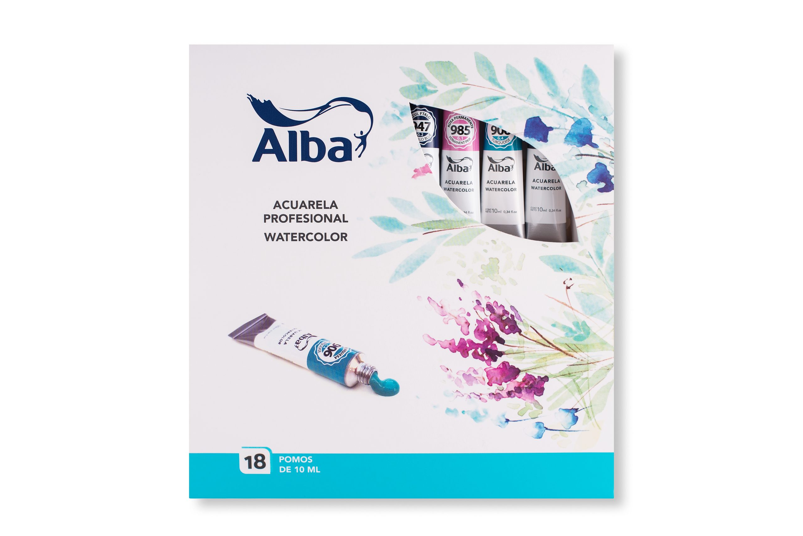 ALBA Estuche Regalo ACUARELA PROFESIONAL SURTIDO 18 colores X 10 ML - Imagen 2